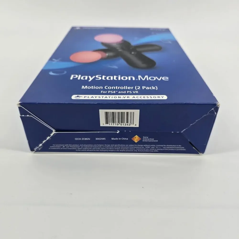 Sony Playstation Move Controllers - PS4/PS VR - Black - 2 Pack -‎ NIB Sealed